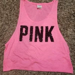 VS Pink sparkly tank top